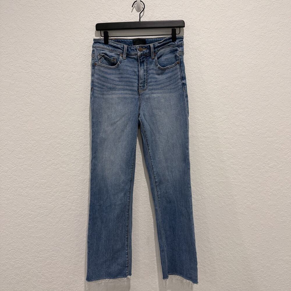 Buckle Black Cropped Straight Leg Frayed Hem Jeans Size 29 X 28